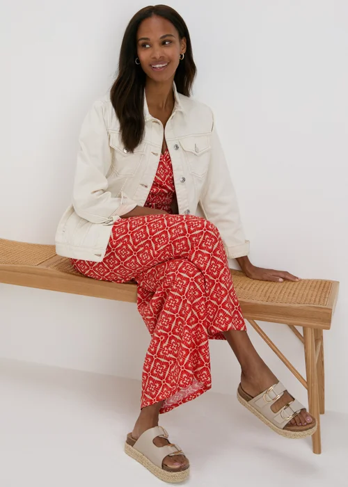 Red Aztec Pattern Jumpsuit - 8 Image 4