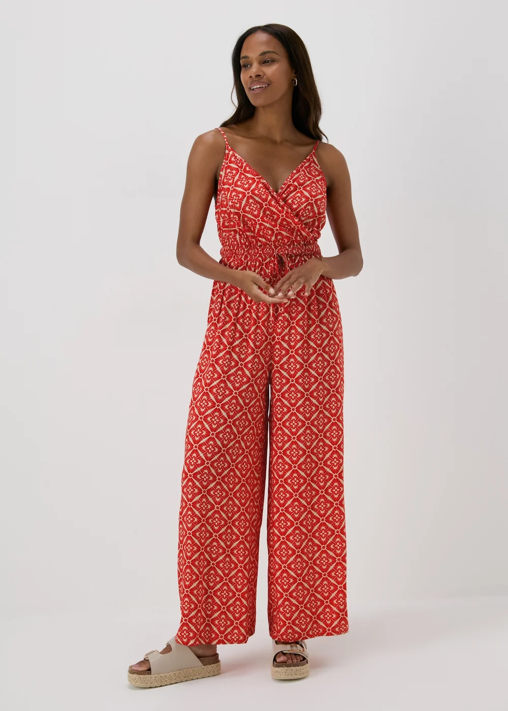 Red Aztec Pattern Jumpsuit - 8 Image 3
