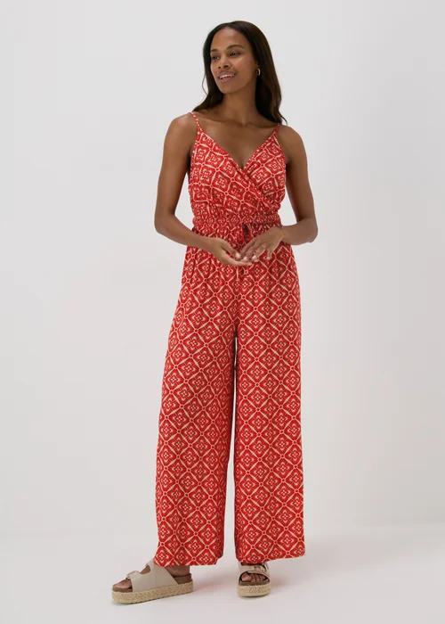 Red Aztec Pattern Jumpsuit - 8 Image 3