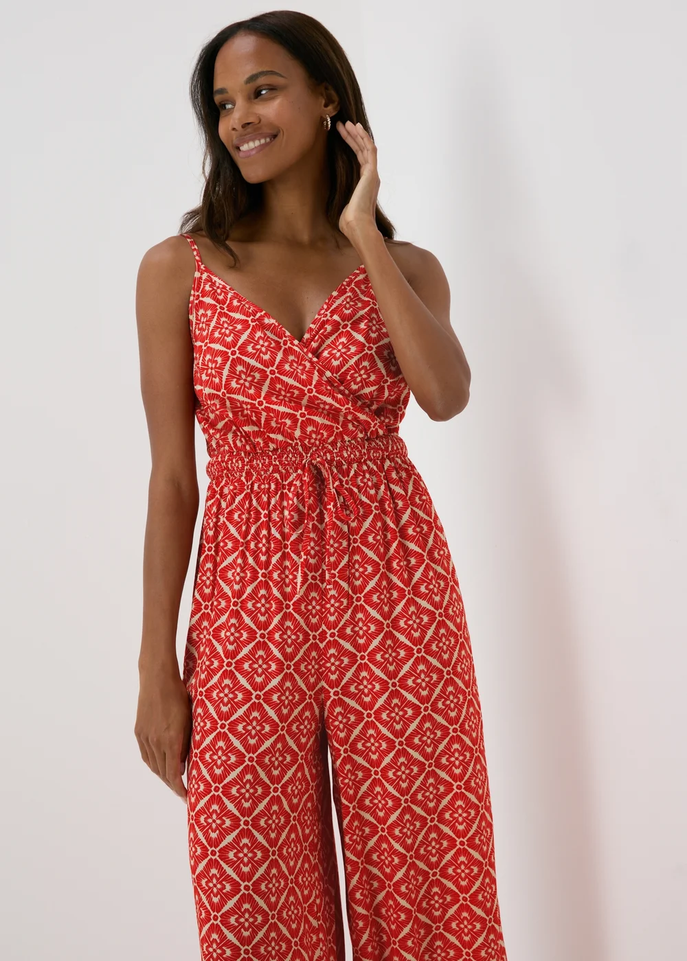 Red Aztec Pattern Jumpsuit - 8 Image 1
