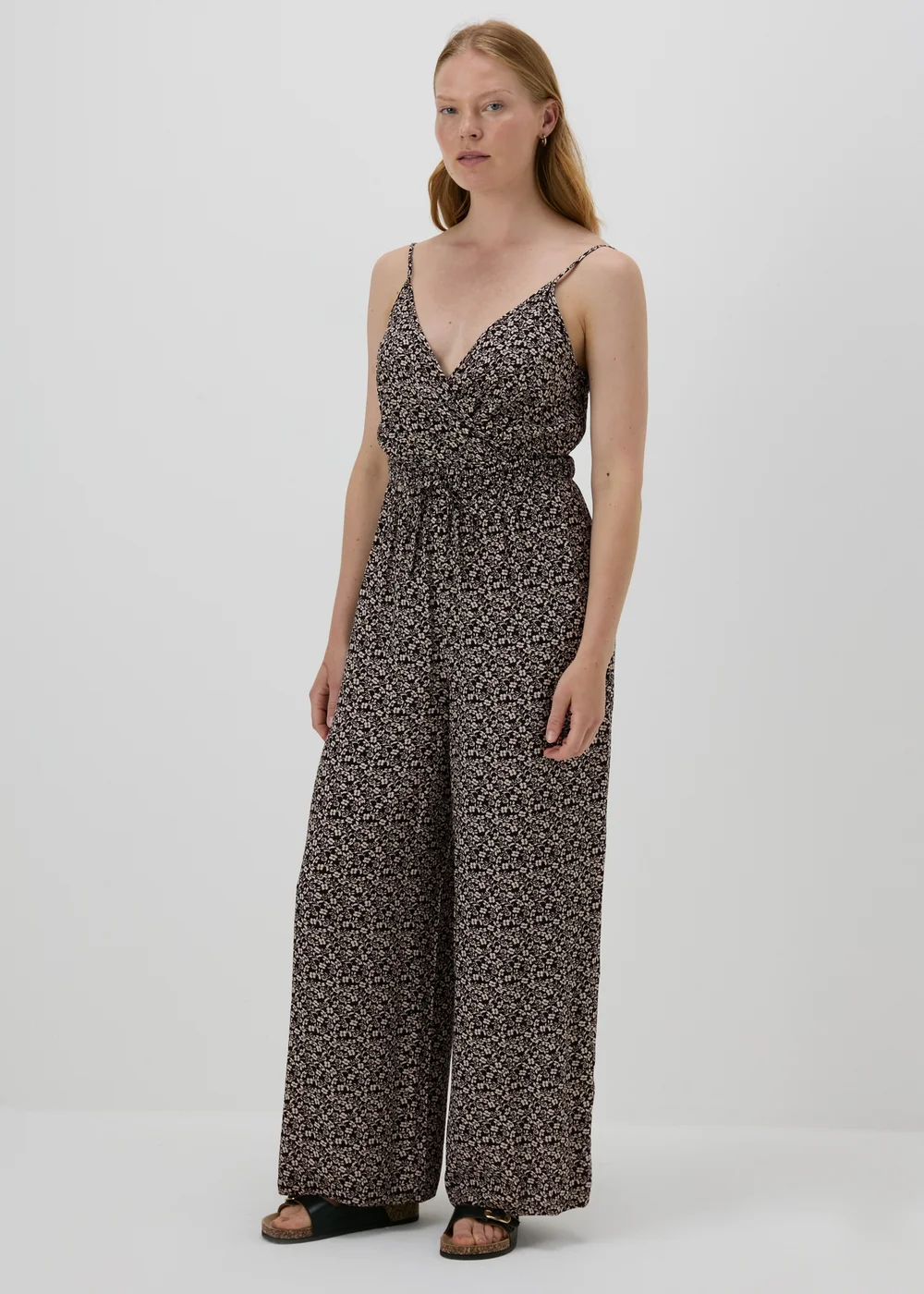 Monochrome Ditsy Floral Jumpsuit - 8 Image 1
