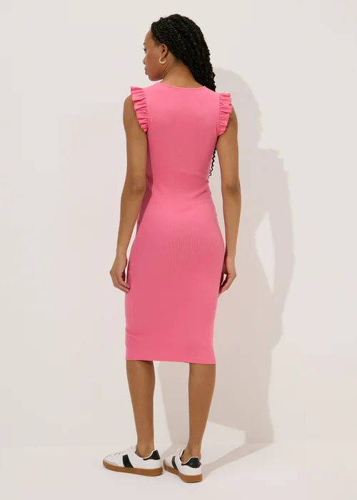 Pink Heavyweight Ribbed Midi Dress - 8 Image 2