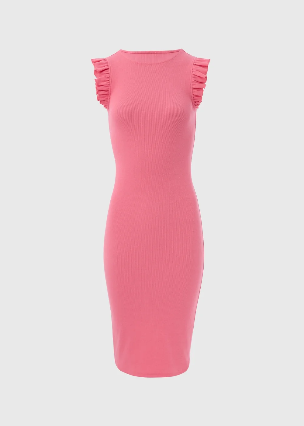Pink Heavyweight Ribbed Midi Dress - 8 Image 5