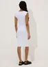 White Ribbed Midi Dress - Size 8 Image 2
