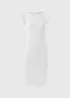 White Ribbed Midi Dress - Size 8 Image 5