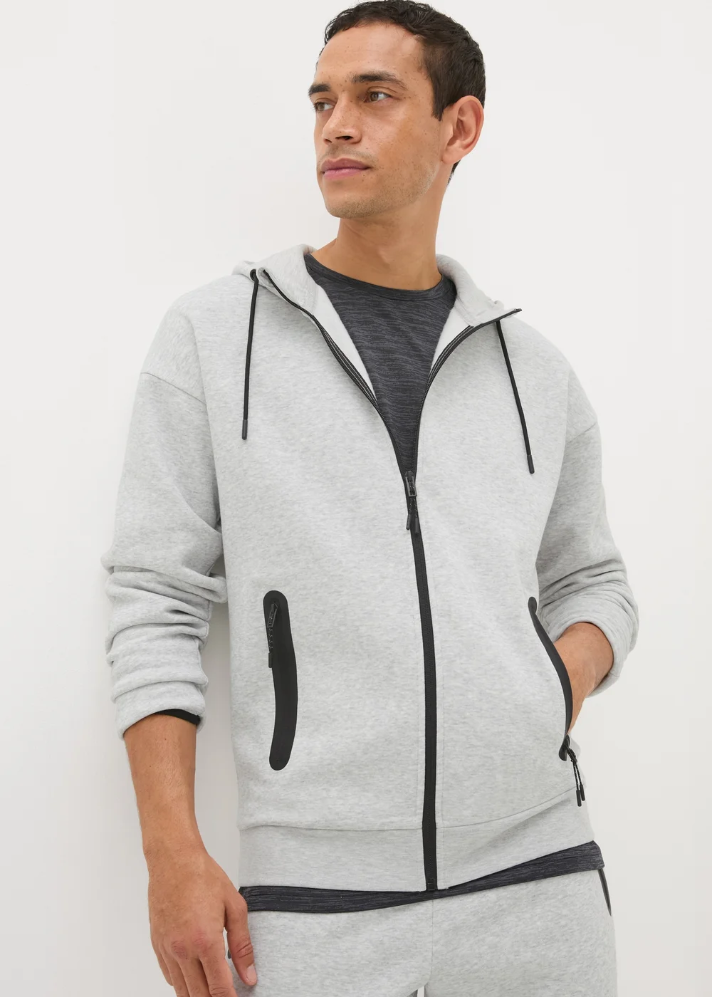 Souluxe Grey Tech Zip Up Hoodie - XS Image 1