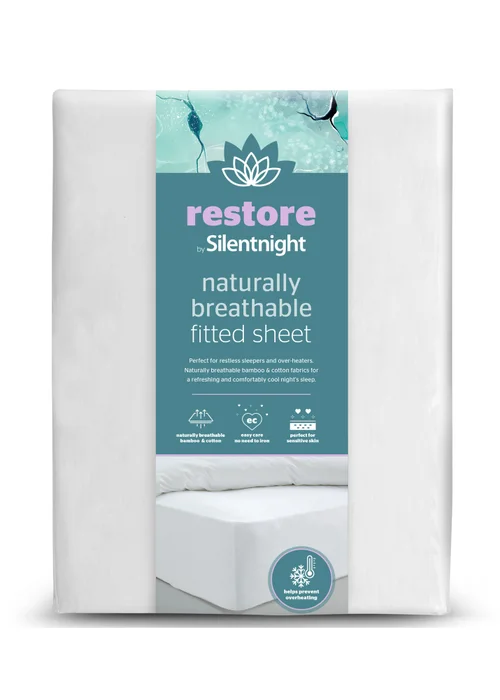 Silentnight White Cooling Fitted Bed Sheet - Double Image 1