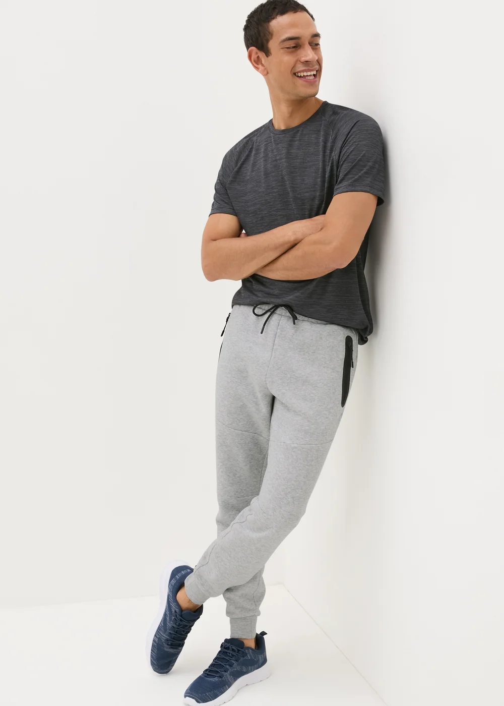 Souluxe Grey Tech Jogging Bottoms - XS Image 3