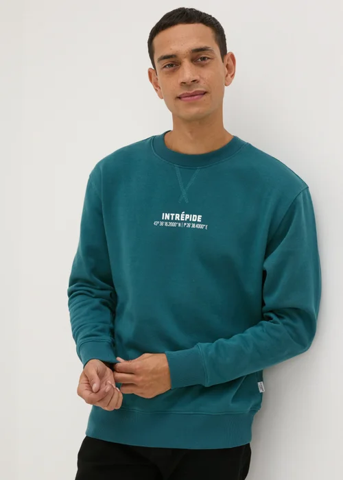 Teal Intrepide Relaxed Sweatshirt - Small Image 1