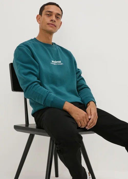 Teal Intrepide Relaxed Sweatshirt - Small Image 2