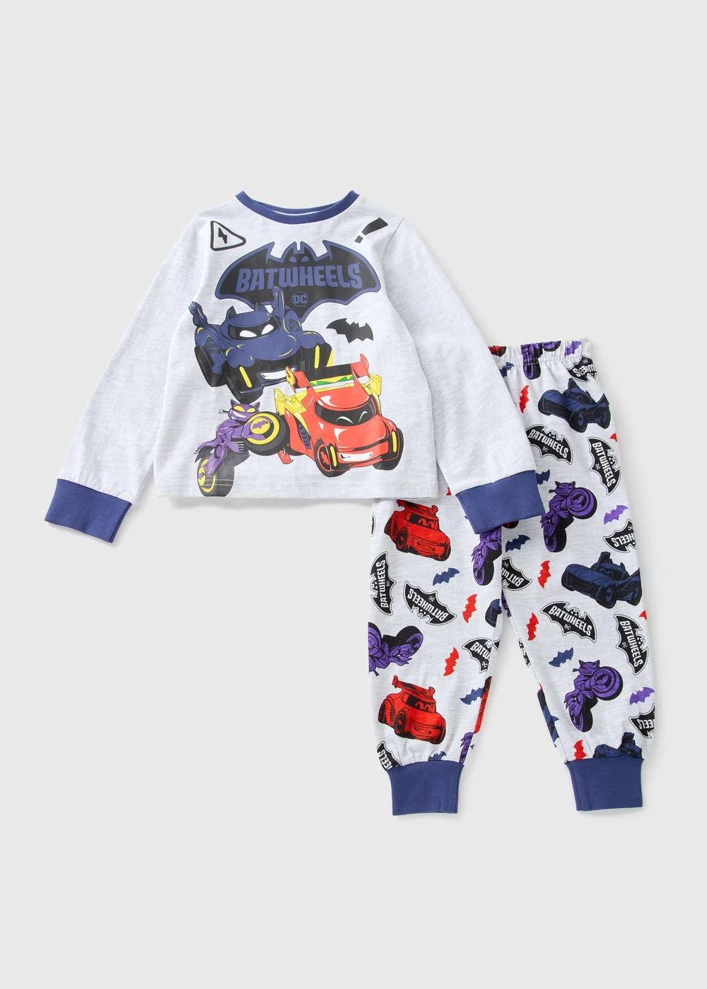 Batman Kids Grey Batwheels Pyjama Set (1-7yrs) - 1 half year to 2 Image 1