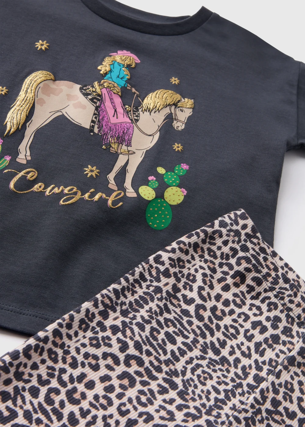 Girls Black Cowgirl Top & Flare Set (1-7yrs) - 1 half year to 2 Image 2
