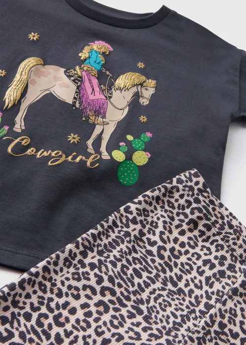 Girls Black Cowgirl Top & Flare Set (1-7yrs) - 1 half year to 2 Image 2