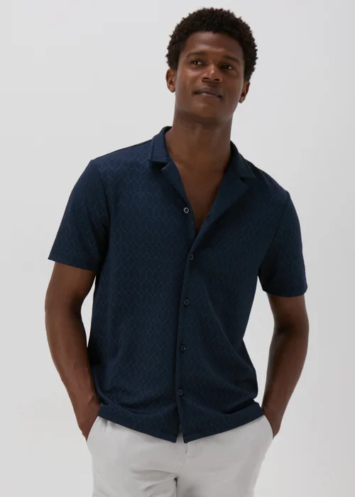 Navy Textured Shirt - S Image 1