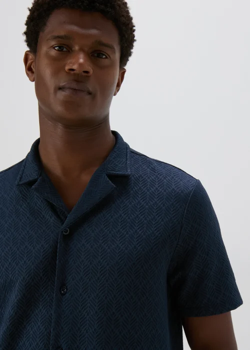 Navy Textured Shirt - S Image 3