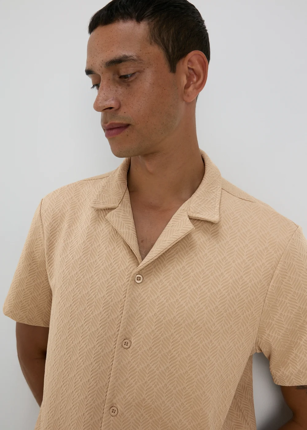 Stone Textured Jersey Shirt - S Image 3