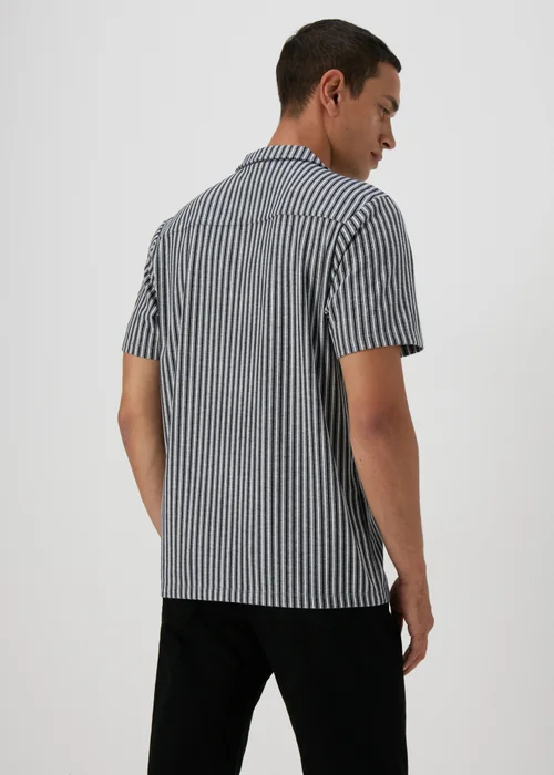 Black Stripe Textured Shirt - S Image 2