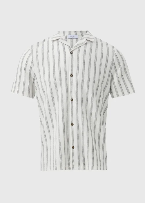 Ecru Stripe Textured Shirt - S Image 5
