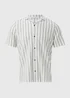 Ecru Stripe Textured Shirt - S Image 5