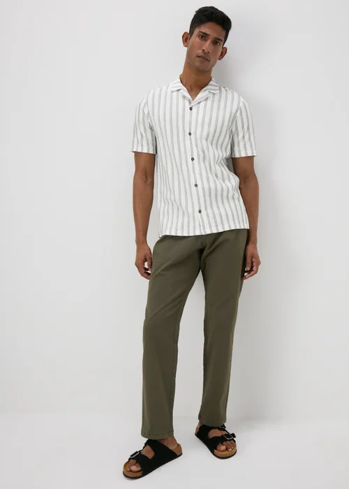 Ecru Stripe Textured Shirt - S Image 4
