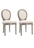 HOMCOM Cream Elegant Dining Chairs Set of 2 (51cm x 55cm x 96cm) - One Size Image 2