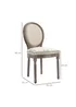 HOMCOM Cream Elegant Dining Chairs Set of 2 (51cm x 55cm x 96cm) - One Size Image 3