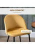 HOMCOM Yellow Upholstered Fabric Dining Chairs Set of 2 (49cm x 50cm x 77cm) - One Size Image 5