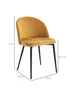HOMCOM Yellow Upholstered Fabric Dining Chairs Set of 2 (49cm x 50cm x 77cm) - One Size Image 3