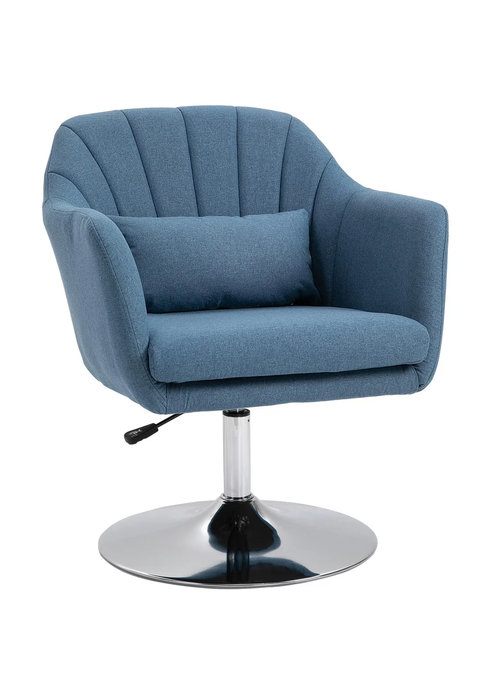 HOMCOM Blue Stylish Retro Linen Swivel Tub Chair (60cm x 60cm x 91cm) - No Size Image 2