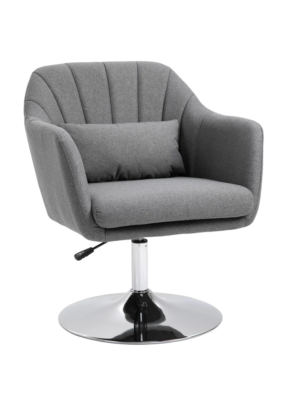 HOMCOM Grey Stylish Retro Linen Swivel Tub Chair (60cm x 60cm x 91cm) - No Size Image 2