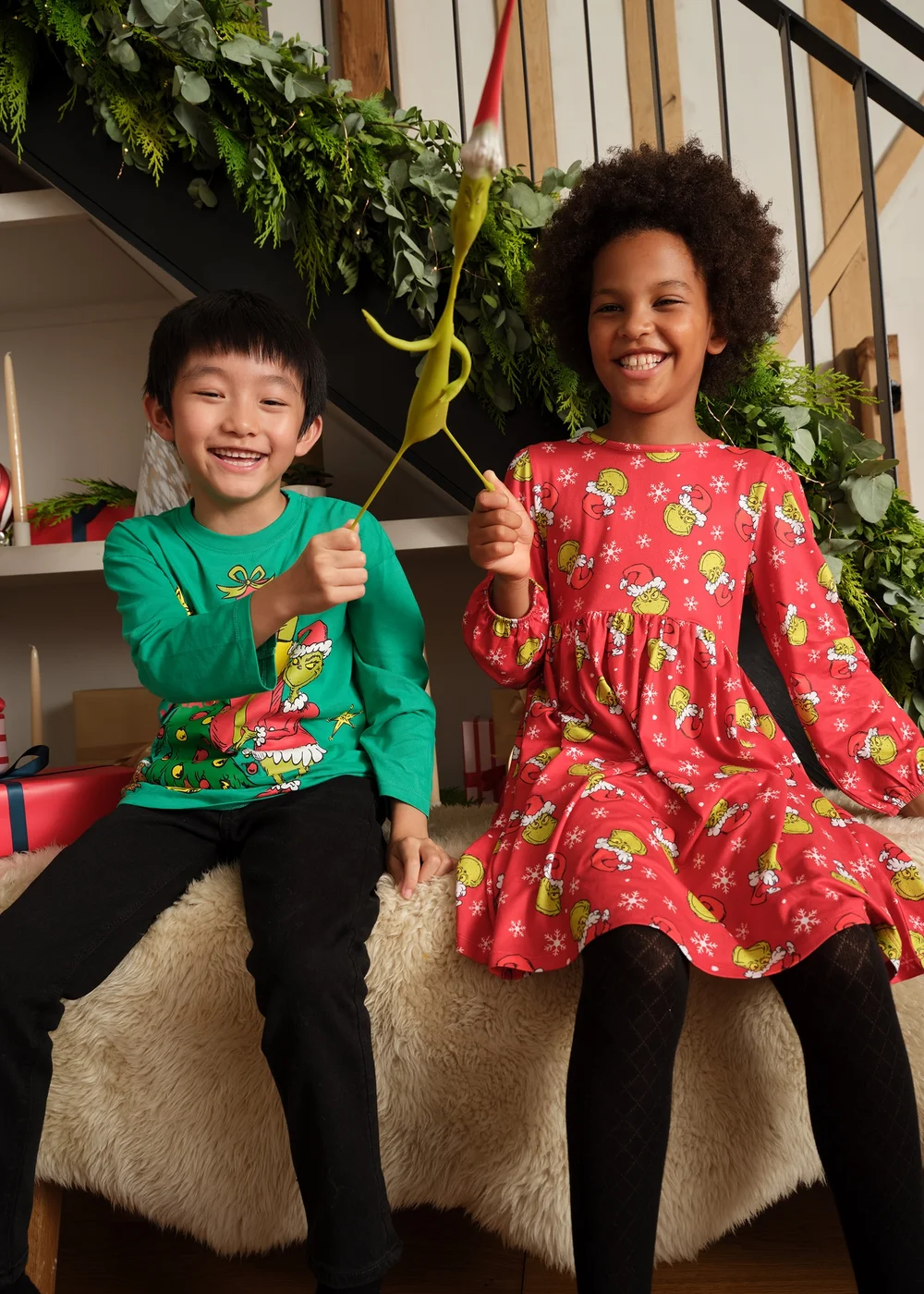 Grinch Girls Red Christmas Dress (1-13yrs) - 1 half year to 2 Image 1
