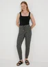Black Floral Print Harem Trousers - Size 8 Image 1