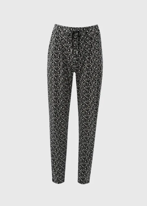 Black Floral Print Harem Trousers - Size 8 Image 5