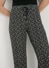 Black Floral Print Harem Trousers - Size 8 Image 3