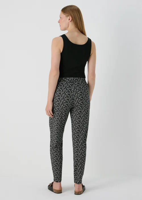 Black Floral Print Harem Trousers - Size 8 Image 2