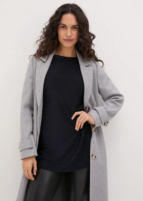 Navy Sparkle Yarn Long Sleeve Top - Small Image 2