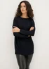 Navy Sparkle Yarn Long Sleeve Top - Small Image 1