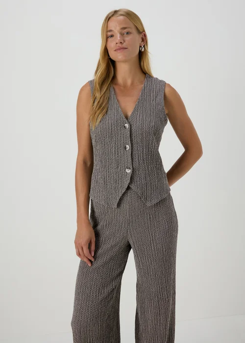 Grey Textured Co Ord Waistcoat - 8 Image 1