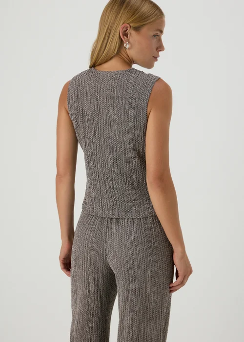 Grey Textured Co Ord Waistcoat - 8 Image 2
