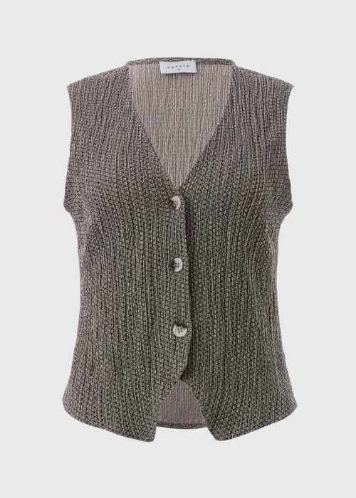 Grey Textured Co Ord Waistcoat - 8 Image 5