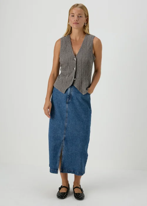 Grey Textured Co Ord Waistcoat - 8 Image 4