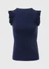 Navy Heavyweight Ruffle Ribbed Vest - Size 8 Image 5