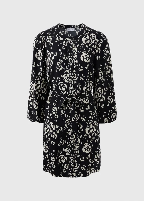 Black Floral Mini Shirt Dress - 8 Image 4