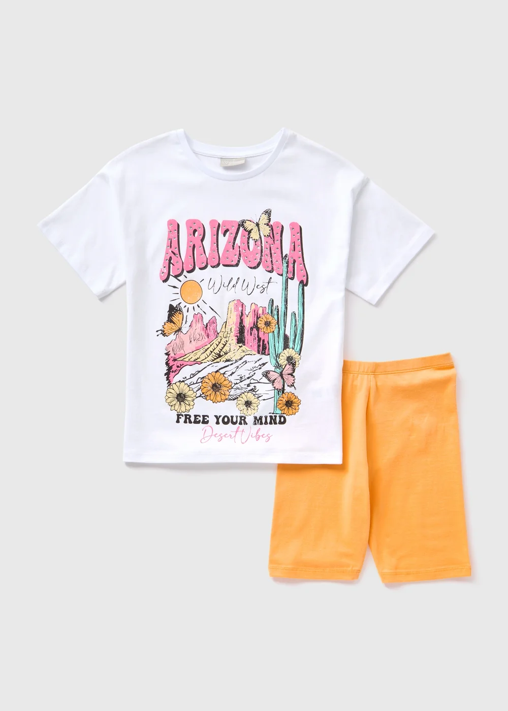 Girls White Arizona Top & Shorts Set (7-15yrs) - Age 7 Years Image 1