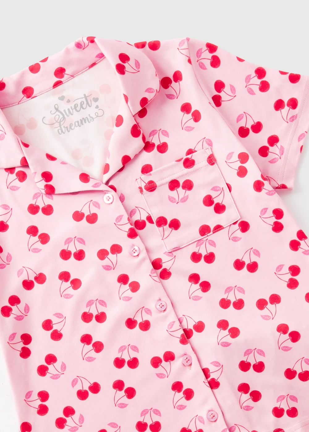 Girls Pink Cherry Pyjama Set (4-12yrs) - Age 7 Years Image 2