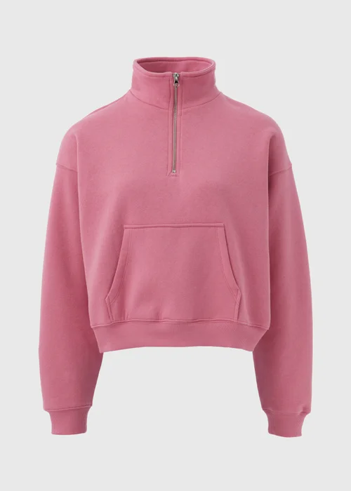 Pink Zip Cropped Sweatshirt - Small Image 5