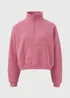 Pink Zip Cropped Sweatshirt - Small Image 5