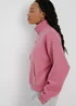 Pink Zip Cropped Sweatshirt - Small Image 3