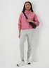 Pink Zip Cropped Sweatshirt - Small Image 4