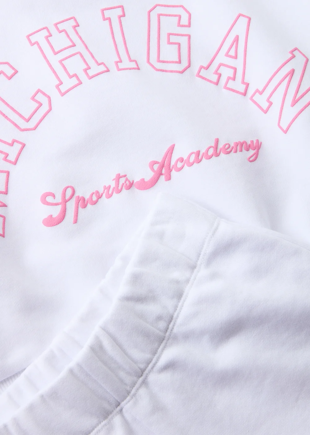 Girls White Michigan Sweatshirt & Shorts Set (7-15yrs) - 7 Yrs Image 2